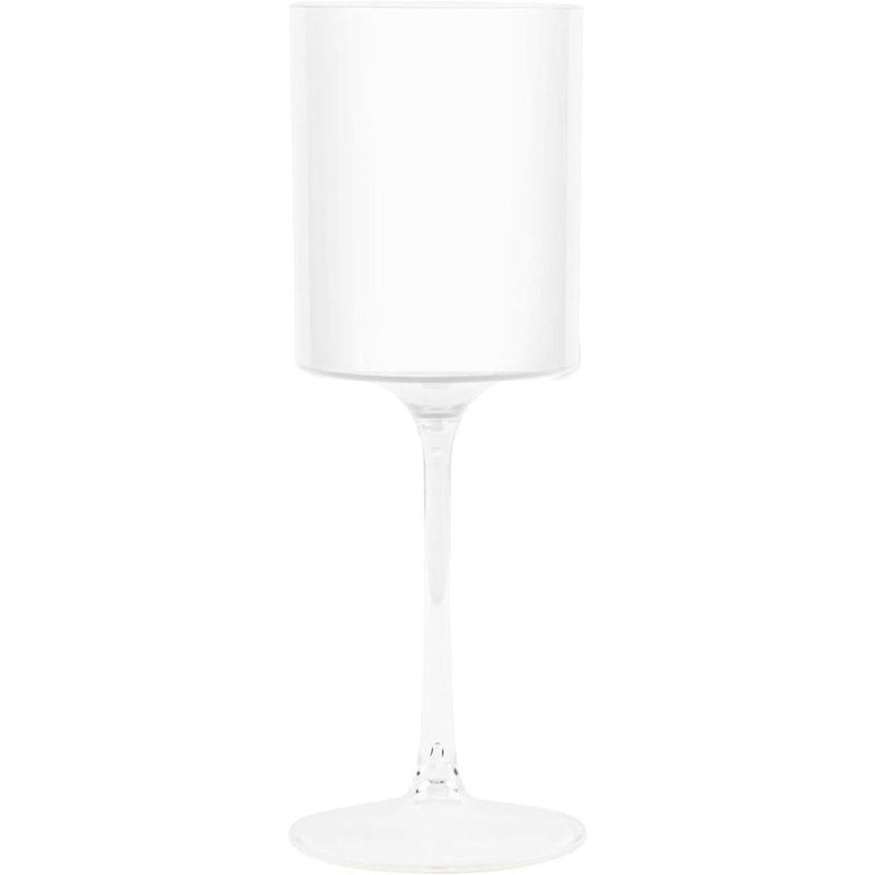 Verres à vin en plastique rose Ecoqualité avec verres transparents jetables incassables 9 oz, Blanc