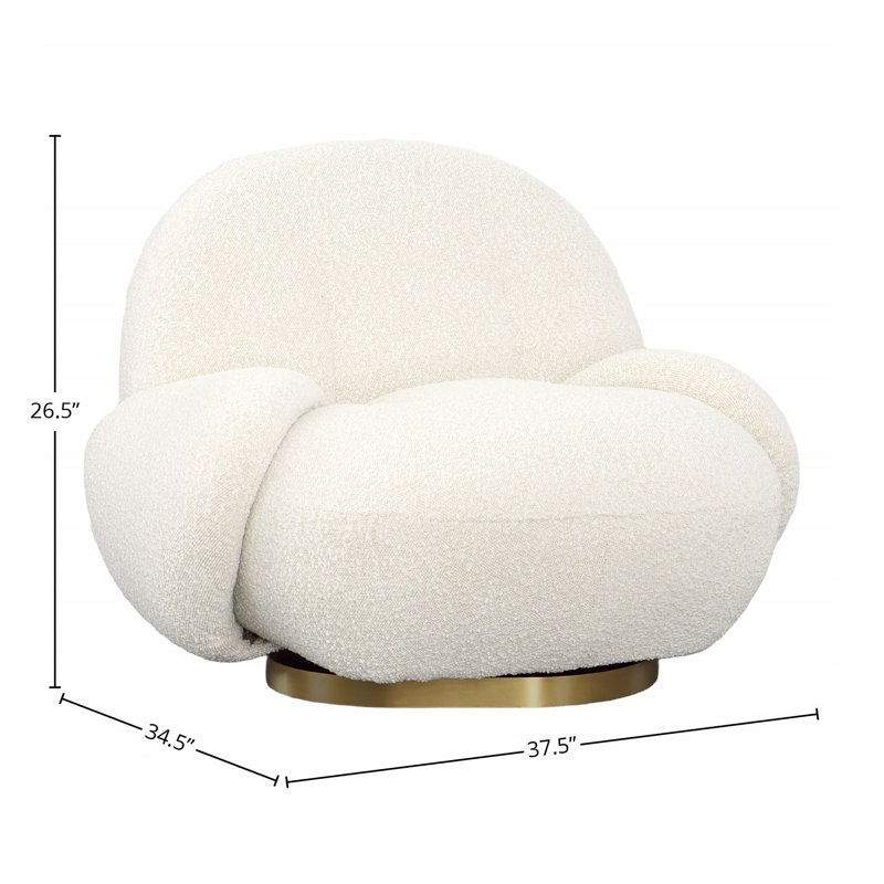 Kass Upholstered Swivel Chair, Ivory