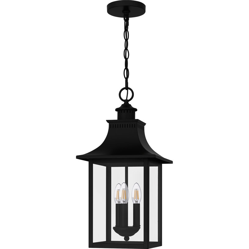 Aroon 3-Light Mystic Black Outdoor Hanging Lantern