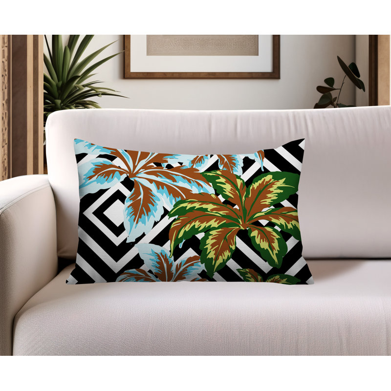 Oreiller rectangulaire réversible intérieur / extérieur Hoku, Rectangle H 18 po x l 25 po, Vert