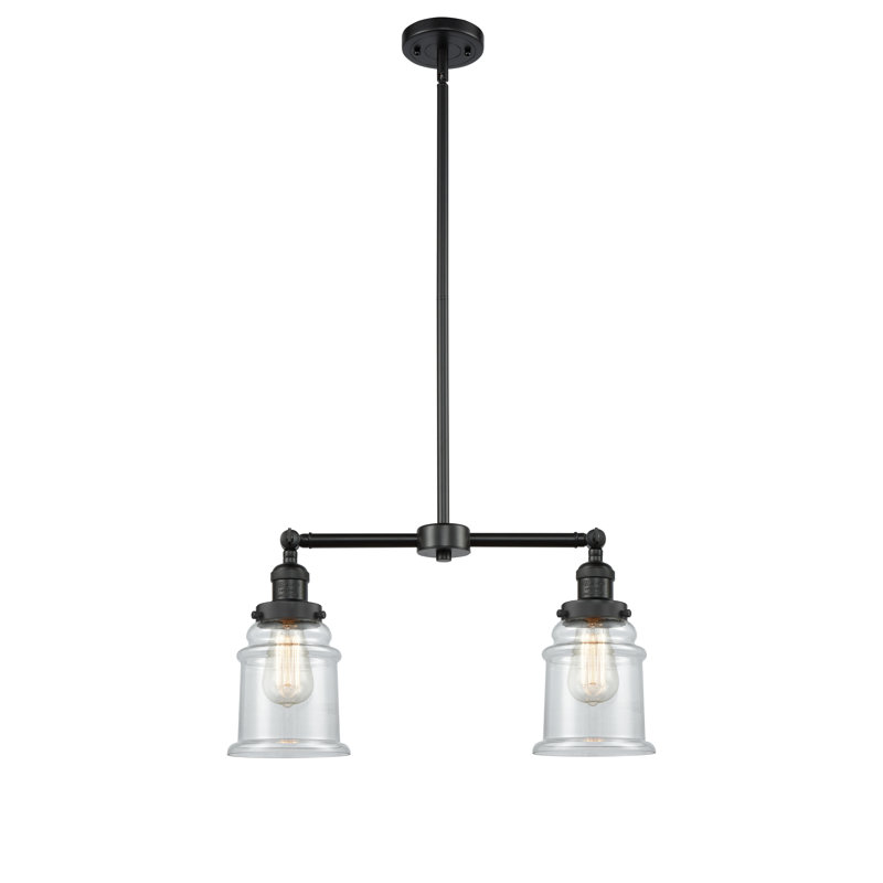 Galaviz 2 - Light Kitchen Island Pendant, Clear, No Bulb Included, Matte Black