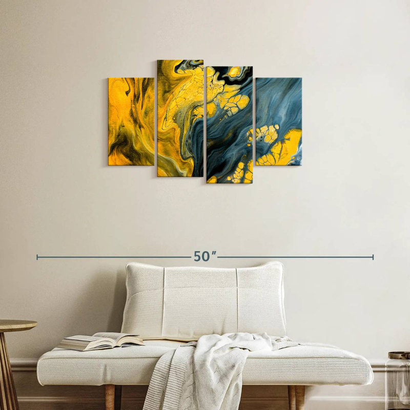 Avery Marbled Abstract, 22" H x 36" W