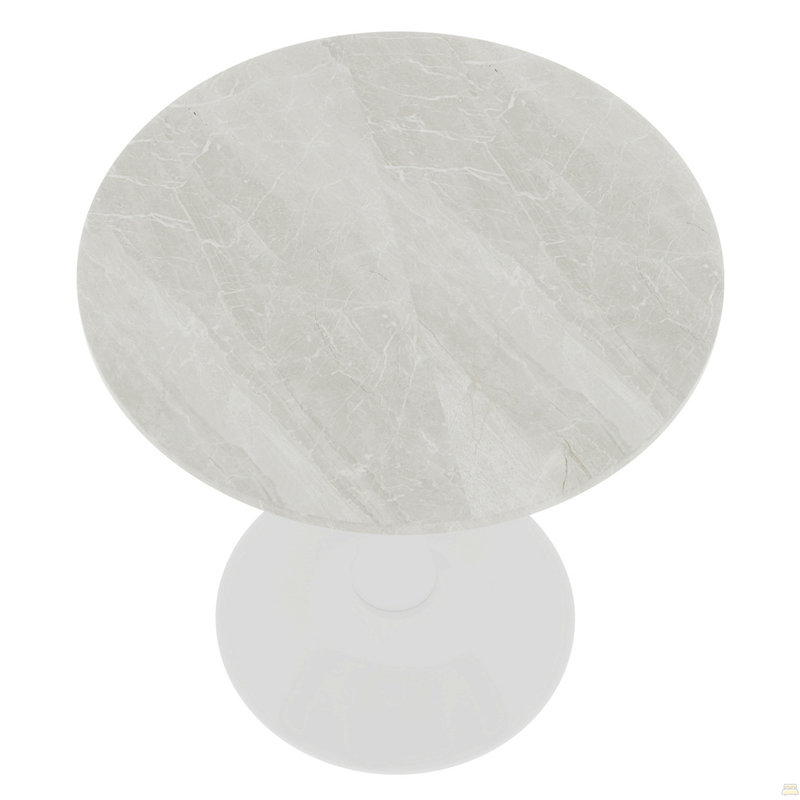 27.6-Inch Coffee Table, Dining Table, White, Gray