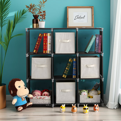 Multifunctional Assembled 3-tier 9-compartment Storage Shelf, Black - Durable Organizer For Bathroom, Kitchen, Bedroom & Office