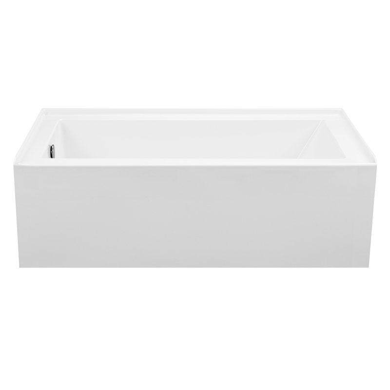 MTI Solutions 60" Alcove Air Bathtub, White, Left