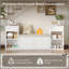 Banc de rangement tout-en-un avec coussin, compartiments, tiroirs et tablettes ouvertes, banc de rangement pour couloir, vestibule, salon (blanc)-129931429