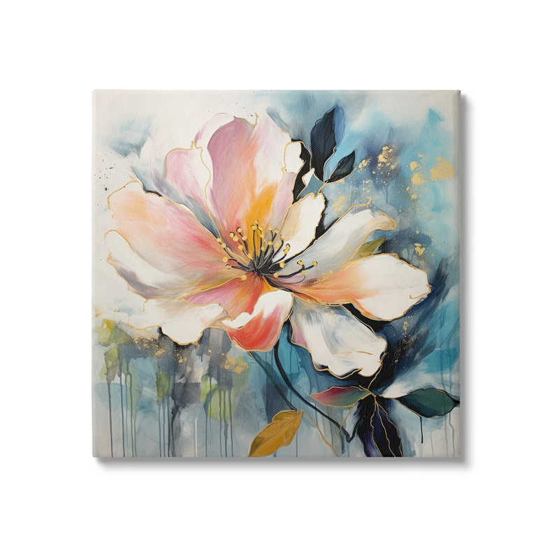 «Modern Drip Blossom» par Lazar Studio sur, Toile tendue, H 24 po x l 24 po x P 1,5 po