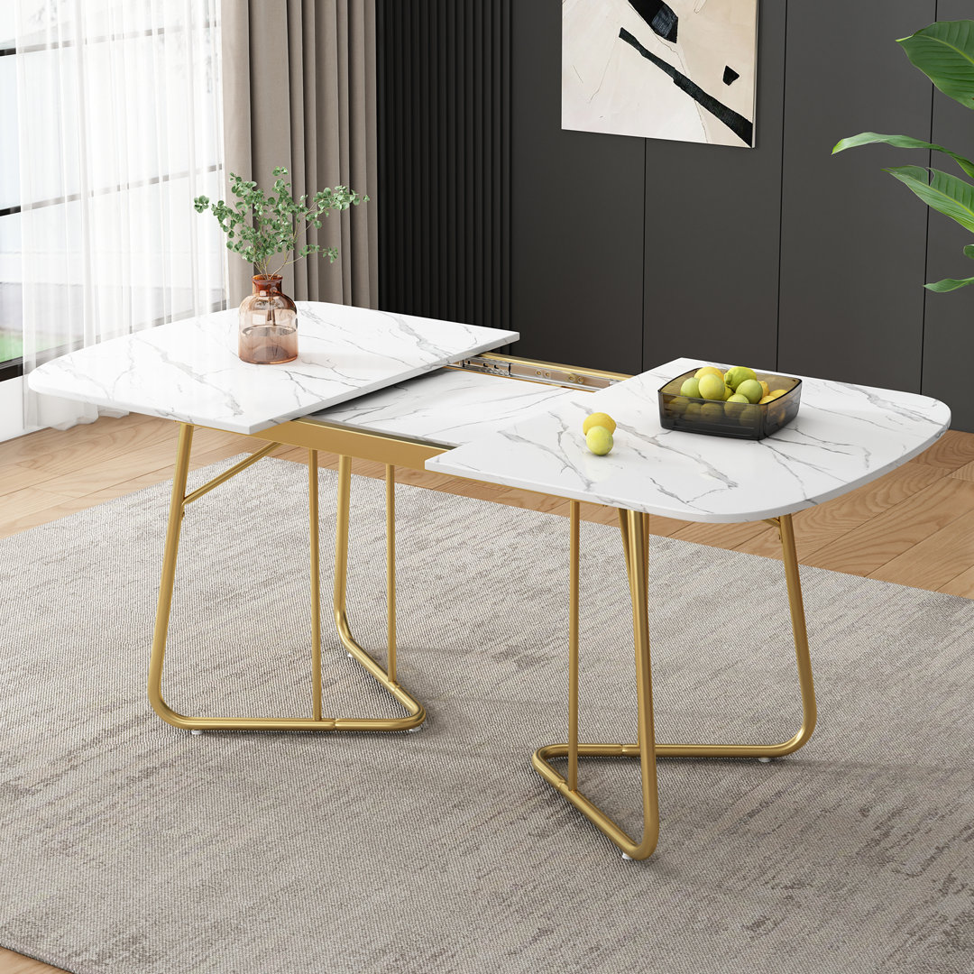 Aeris Extendable Oval Metal Base Dining Table