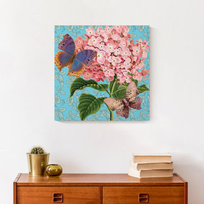Papillons sur fleur sur toile