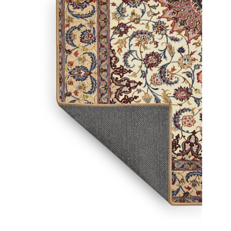 Tapis traditionnel ivoire / rouge, Rectangle 4 pi x 6 pi