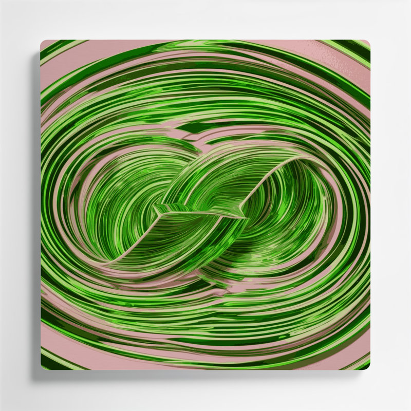 Op Art 64 Green Metal Wall Art