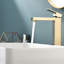 Robinet de lavabo doré de luxe - Commande et garniture en céramique incluses - Finition brossée moderne - Fonctionnement à poignée unique