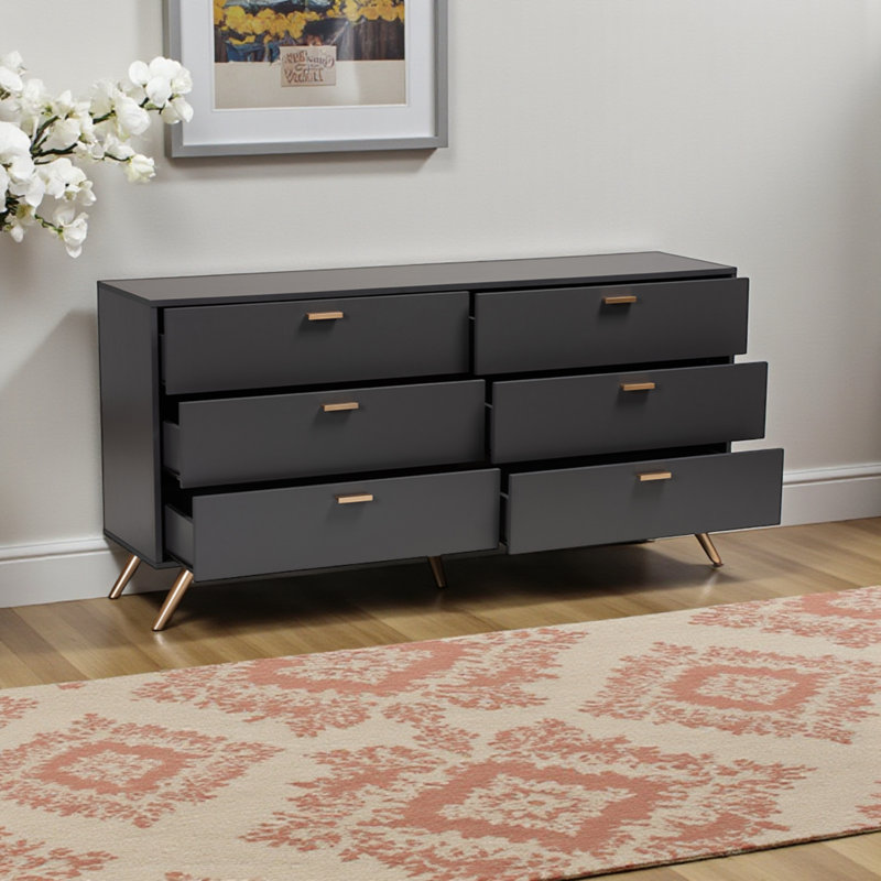 Corinth 61.21 " W 6 - Drawer Dresser