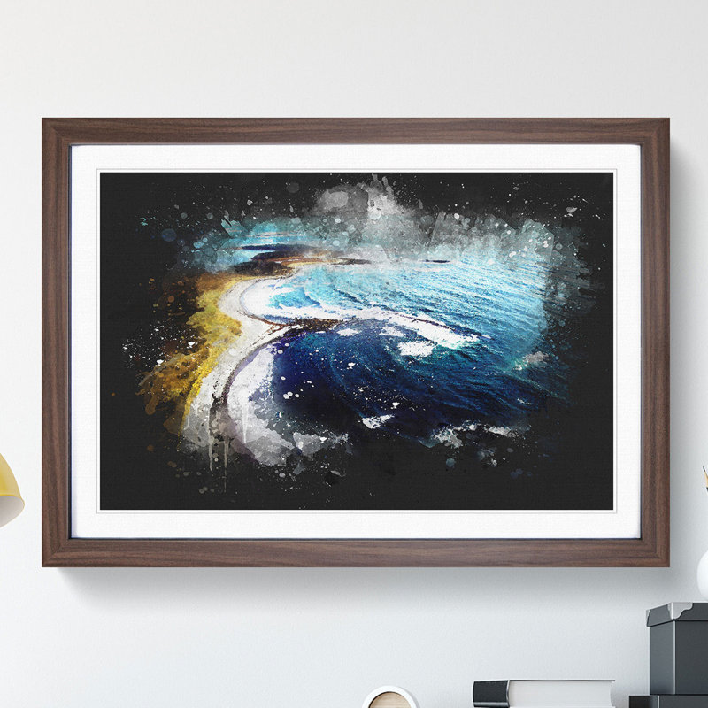 Tor Bay Seascape in Canada - Picture Frame Graphic Art, Walnut, 27cm H x 36cm W x 2cm D