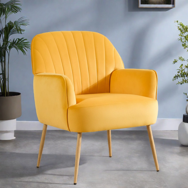 Chaises d'appoint luxueuses en velours, conception moderne avec pieds en métal pour les espaces de vie