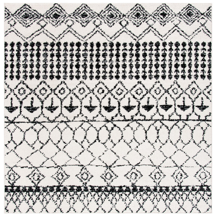 Tapis à motif géométrique noir Cobos