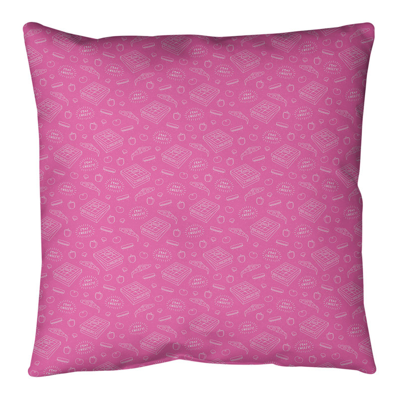 Coussin de sol pizza, H 36 po x l 36 po, Rose