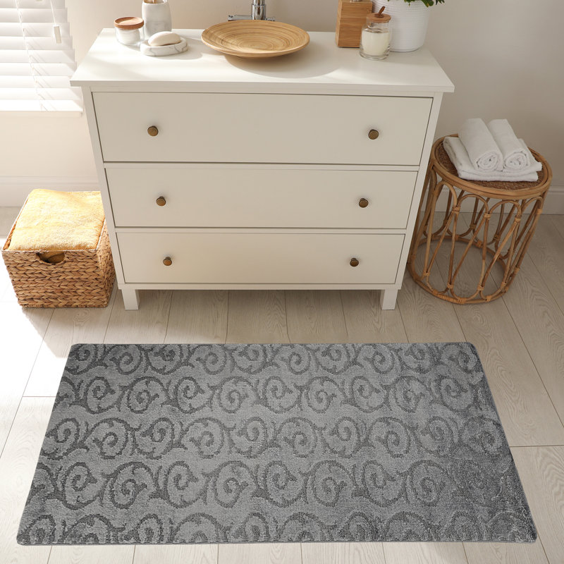 Tapis de cuisine Design, Rectangle 2 pi 8 po x 5 pi 4 po, gris