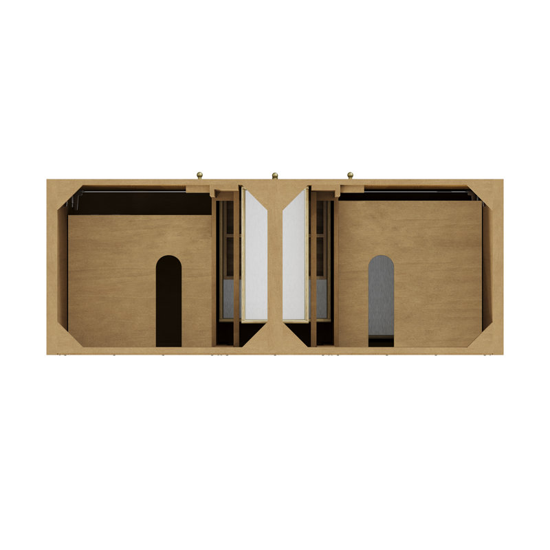 Hudson 60'' W Double Vanity, Light Natural Oak, Siberian, 8" Widespread