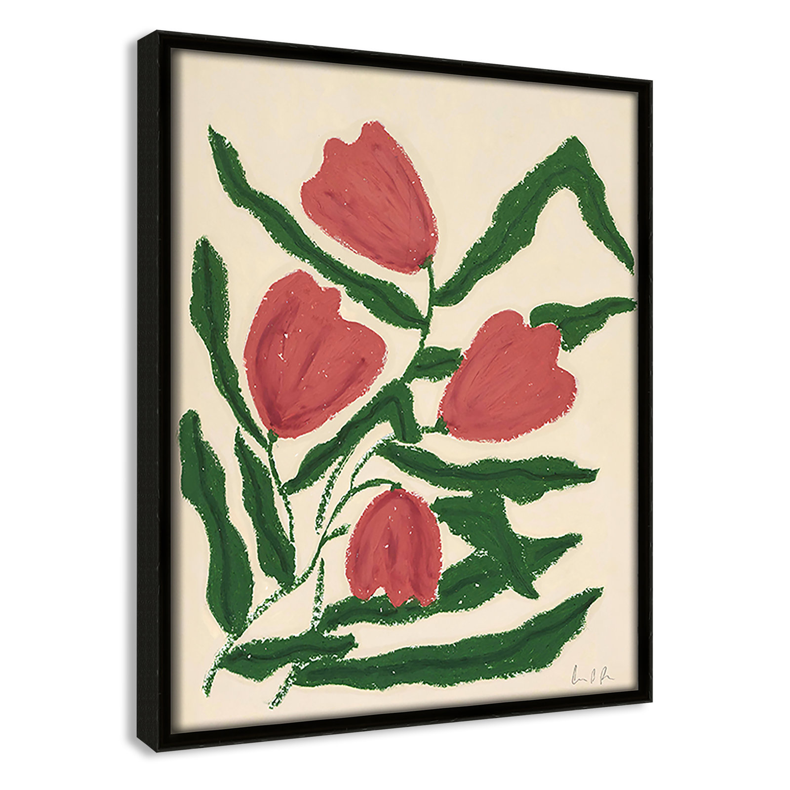 Colette "Red Tulips" Print by Camilla Bergqvist, Espresso, 11.5" H x 9.5" W