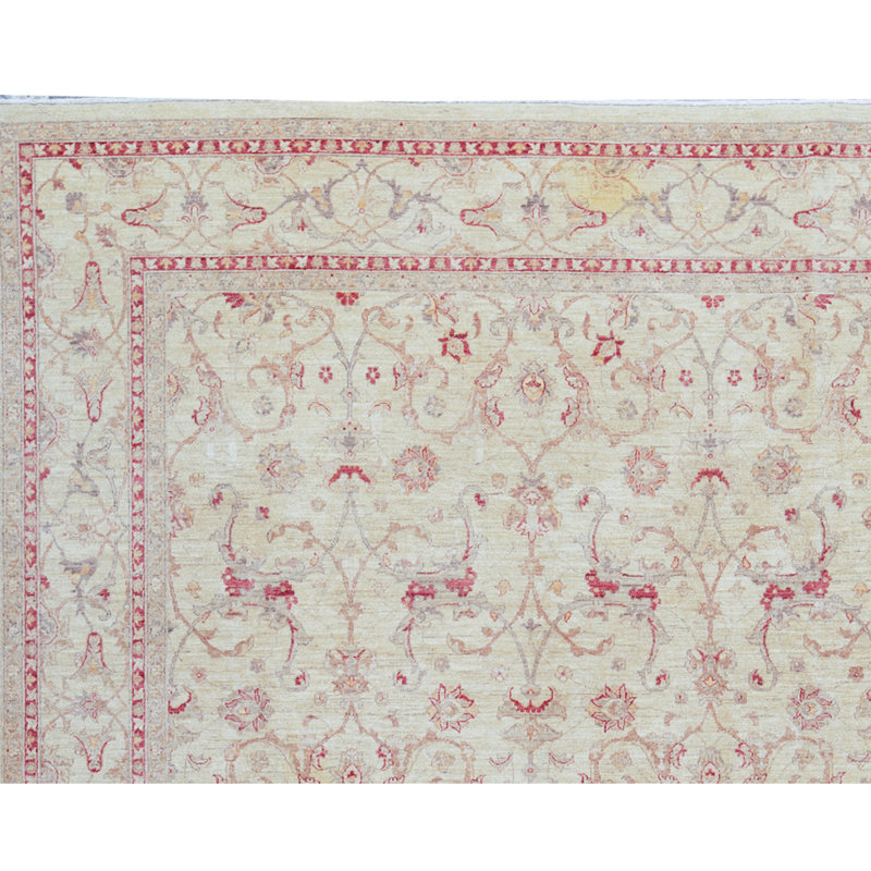 Hand-Knotted High-Quality Ivory Area Rug