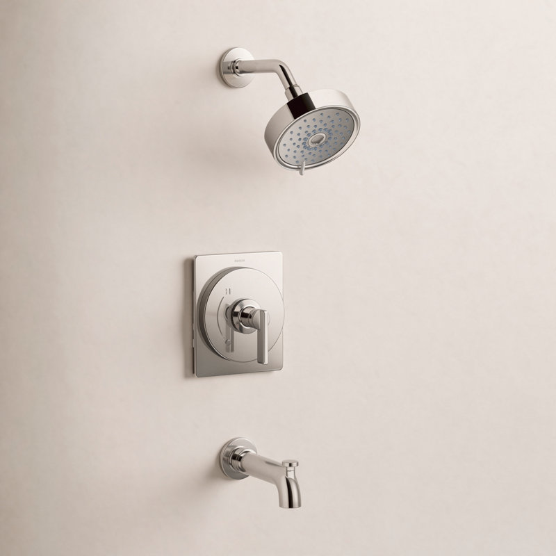 Castia by Studio McGee Rite-Temp Bath and Shower Trim Kit 2.5 GPM, Satin Nickel