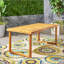 Table de salle à manger d'extérieur en bois d'acacia, finition sablée, résistante aux intempéries et élégante pour les rassemblements de patio