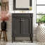 Meuble-lavabo 24 po avec lavabo supérieur, meuble de rangement moderne à 2 niveaux, meuble-lavabo simple, grandes tablettes de rangement-126233908