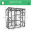 Grande cage à chat en bois pour chat avec plusieurs plates-formes, grande porte d'entrée, toit imperméable gris 60 po