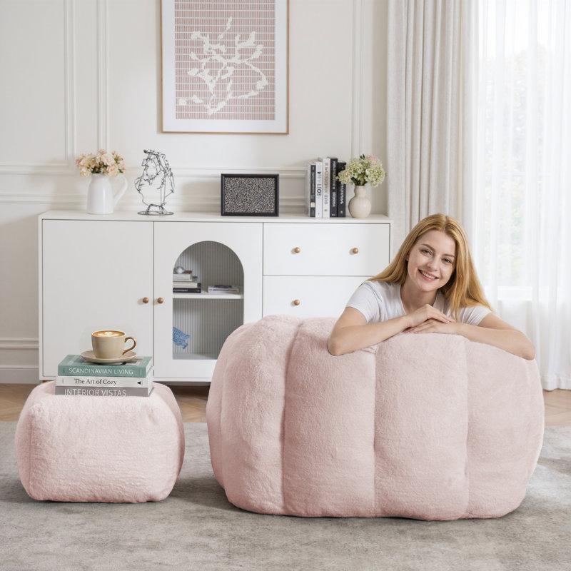 Double Bean Bag Chair, Pink 