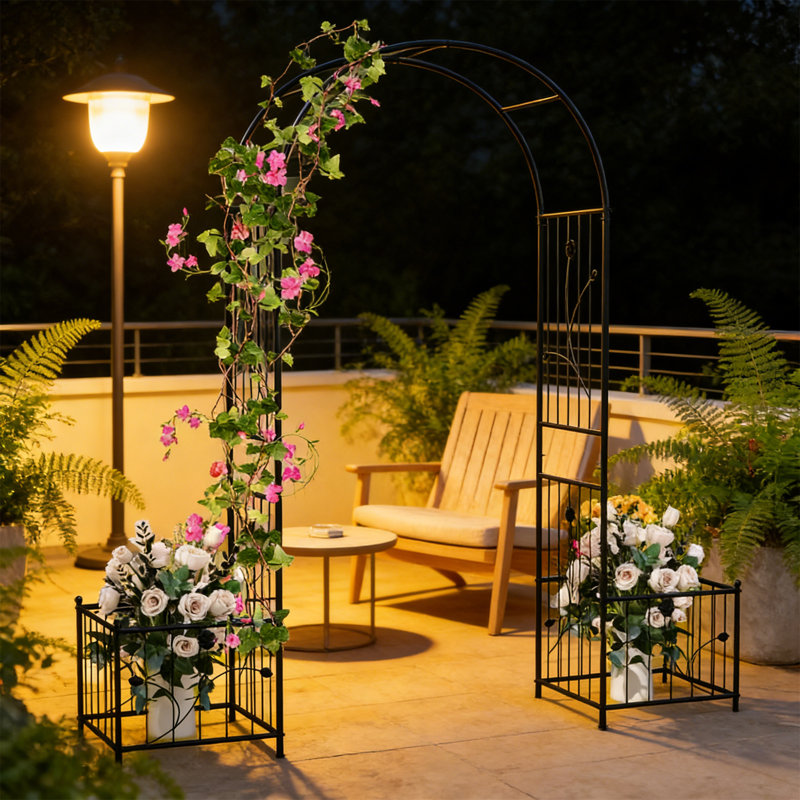 Metal Garden Art in Black, 217cm H x 202cm W x 50cm D