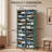 10-Tier Dustproof Shoe Organizer with Clear Magnetic Doors, Portable Collapsible Shoe Cabinet for 40 Pairs, Tool-Free Assembly Entryway Shoe Rack (Green)-934939424-923489101
