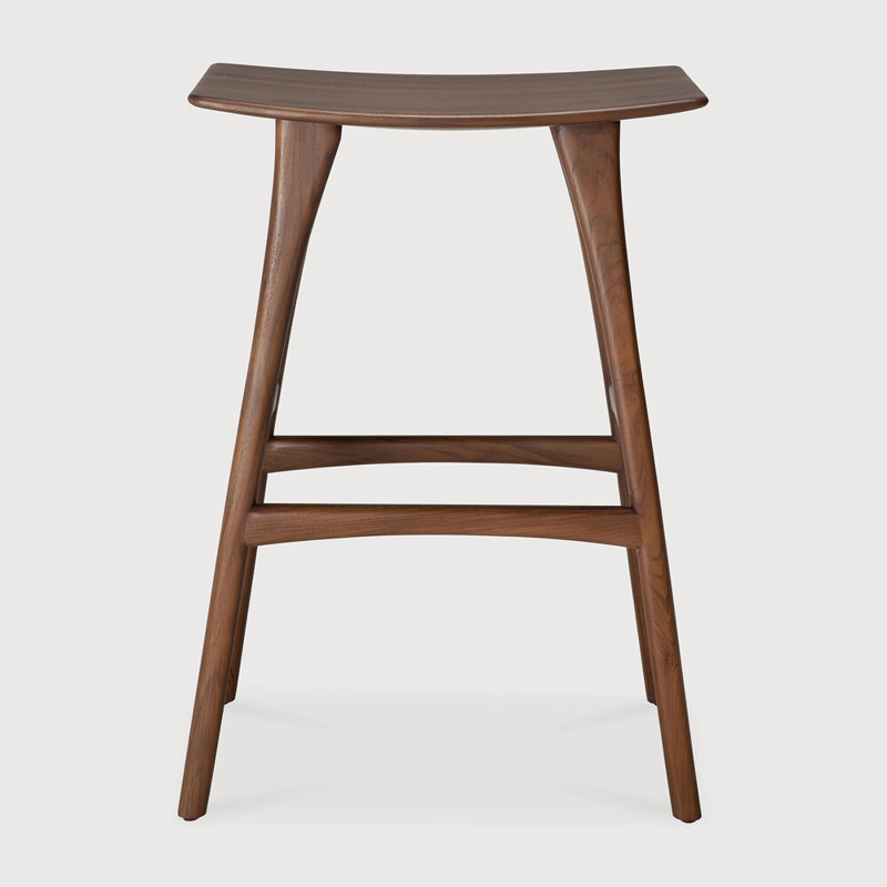 Osso Solid Wood Stool, Teak, Bar Stool (30.91" Seat Height)