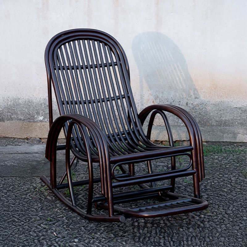 Chaise berçante décontractée en rotin d'agate naturelle