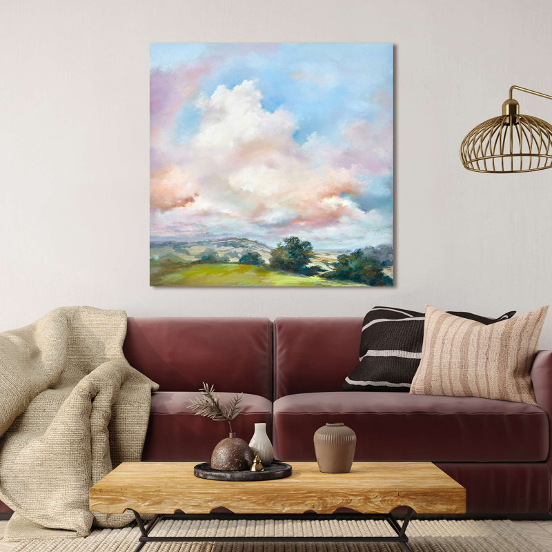 Landscape Painting: The Last Fan Fair Of The Day by Nel Whatmore - Wrapped Canvas Print, 40cm H x 40cm W