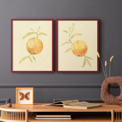 «Dappled Oranges III», reproduction encadrée de qualité supérieure - prête à être accrochée - aucun clou requis - aucun clou requis