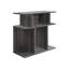 Table de chevet contemporaine avec 6 tablettes ouvertes grises pour un décor élégant et confortable