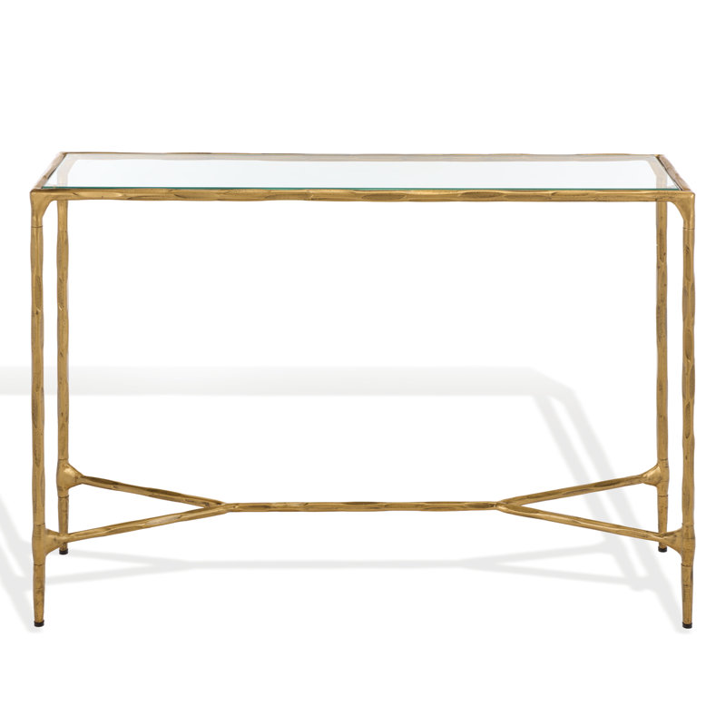 Sewall Metal And Glass Console Table, Brass