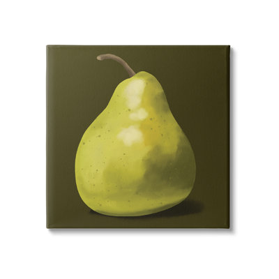 " Detailed Green Pear Painting Fruit Still Life " by Sally Springer Griffith