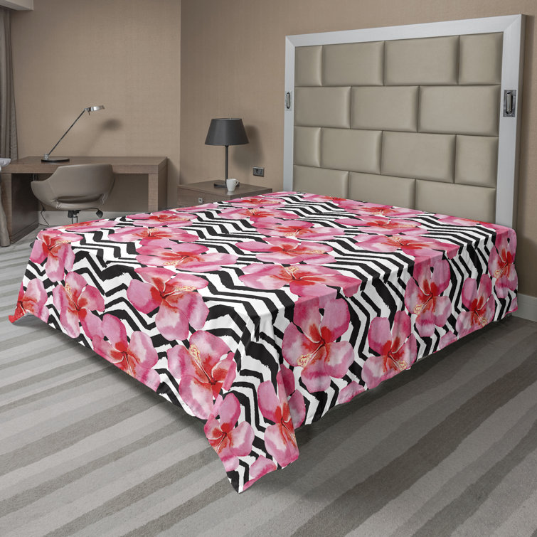 Drap plat à motif floral bohème Ambesonne
