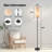  68.5" Standing Floor Lamp different pink bows striped seamless Dimmable Metal Pole Lamp with Linen Lampshade LED Bulb Included
