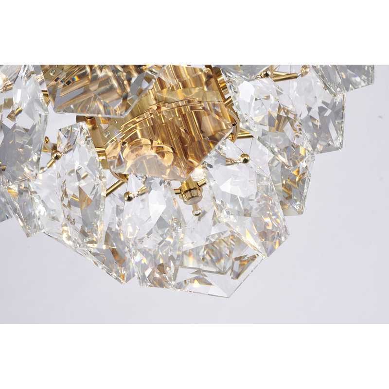 Vanesca Traditional 8 Light Bronze Crystal Chandelier, Gold