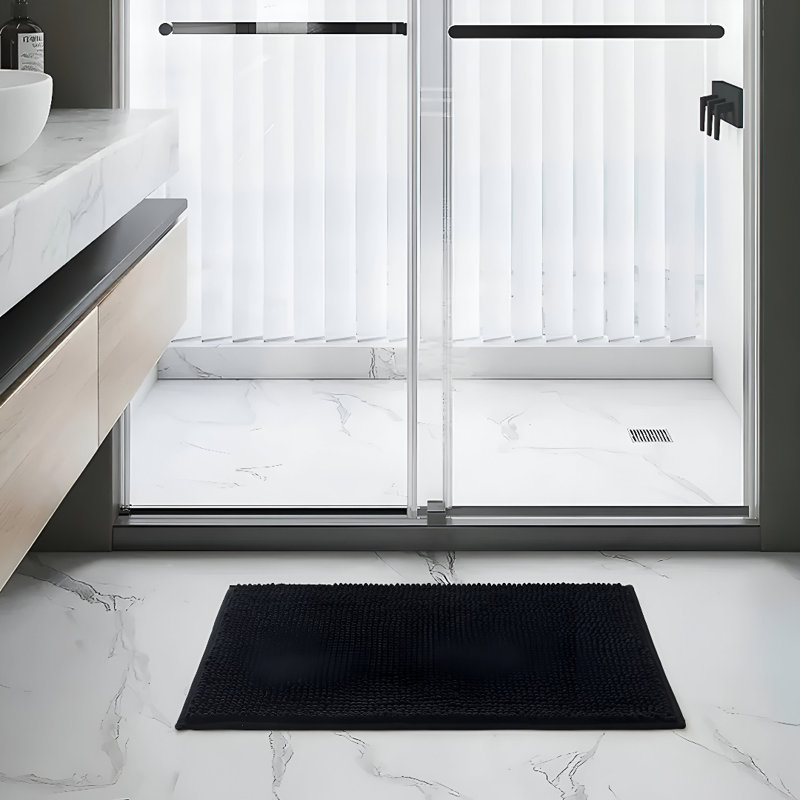 Sylvin Non-Slip Indoor Door Mat, 40cm W x 60cm L, Black