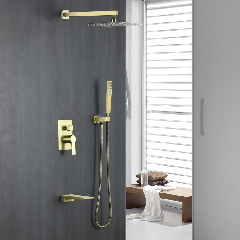 All-In-One Kit with Rough in-Valve, Brushed Gold