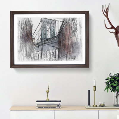 George Washington Bridge in Abstract - Framed Print