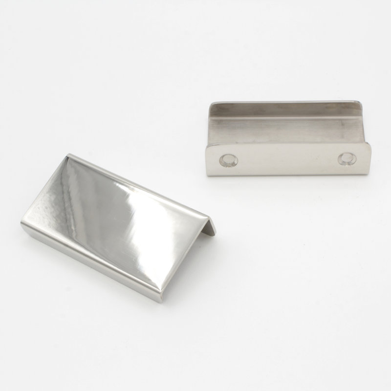 Polished Chrome Stainless Steel Finger Edge Pull with Mounting Hardware