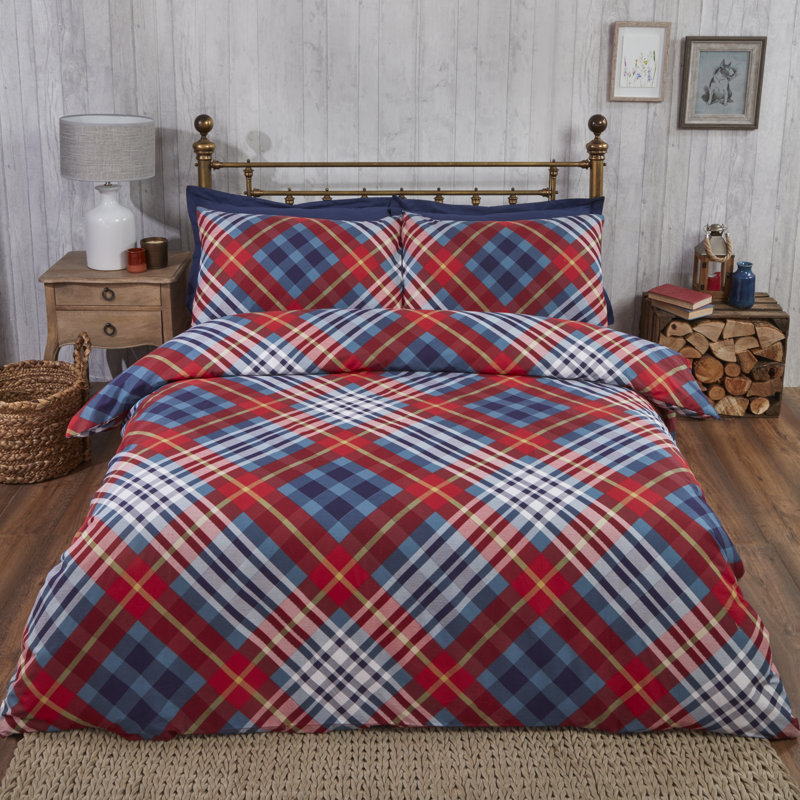 Emilsy Cotton Blend Argyle Bedding with Pillowcases