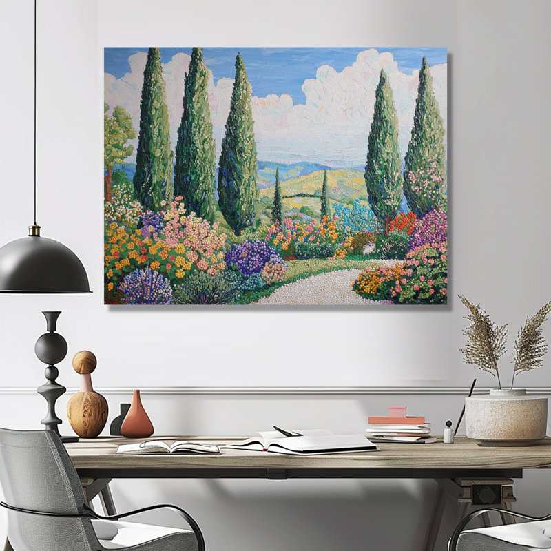 «Geraniums Landscape Inspired By Vincent III - France», impression sur métal, H 16 po x l 32 po