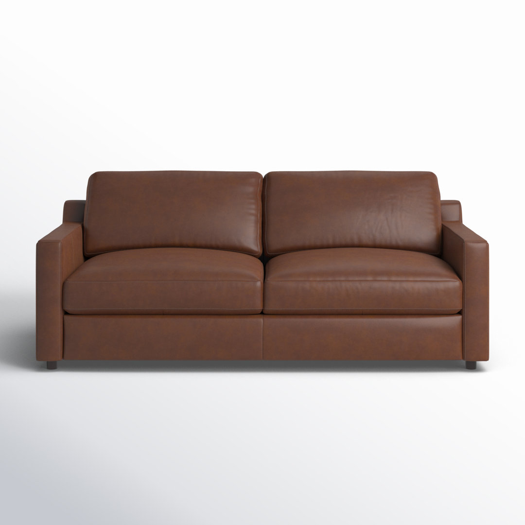 Belgrade 84'' Top Grain Leather Sofa Joss & Main Upholstery 