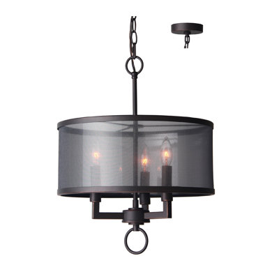 Luminaire suspendu tambour 3 lumières unique Jamison